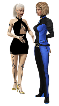 Futuristic_ Female_ Duo_ Render