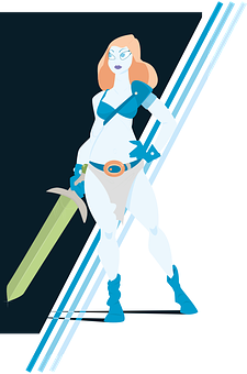 Futuristic_ Female_ Warrior_ Vector