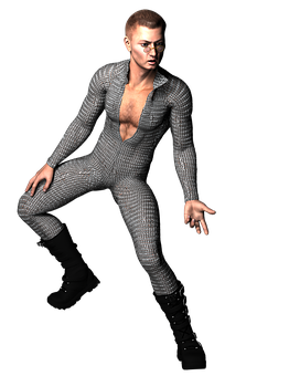 Futuristic_ Male_ Model_ Pose