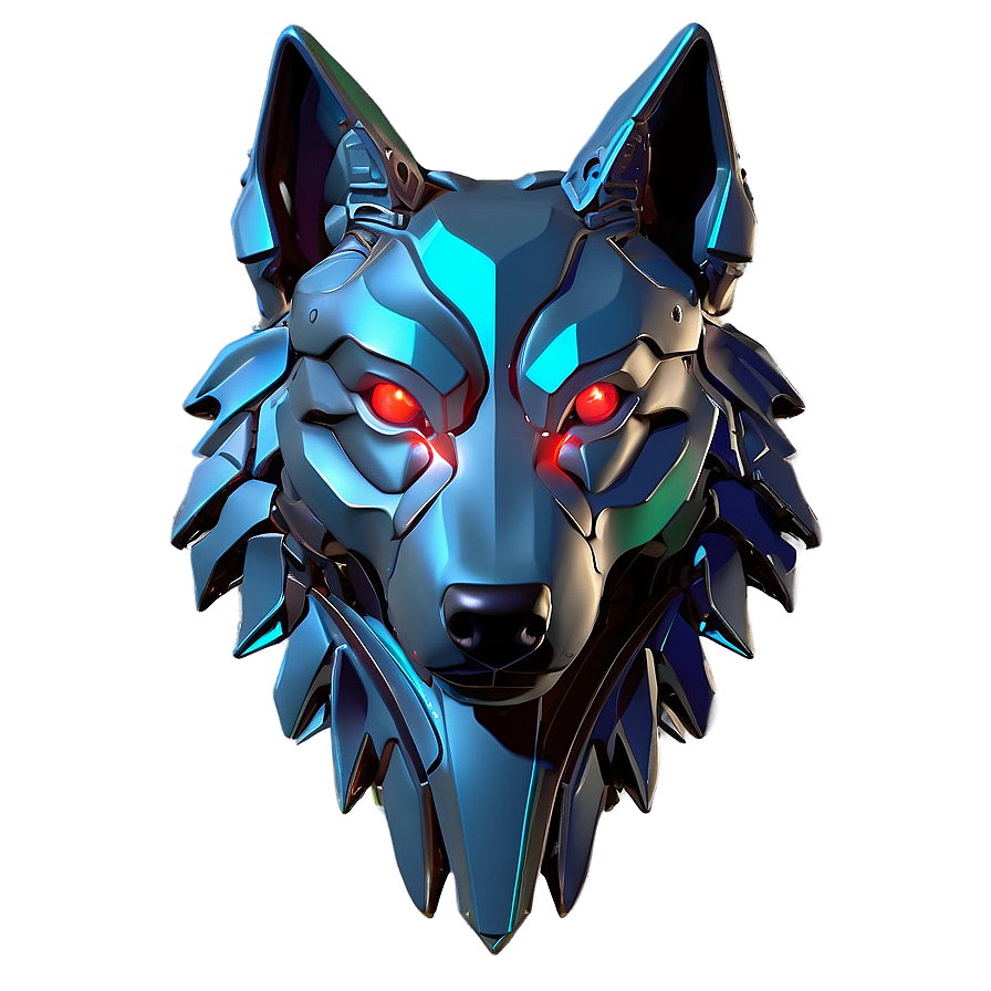 Futuristic Wolf Head Technology Png Mtf