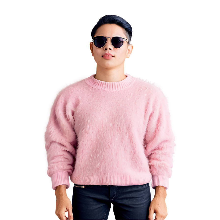 Fuzzy Pink Sweater Png 06292024