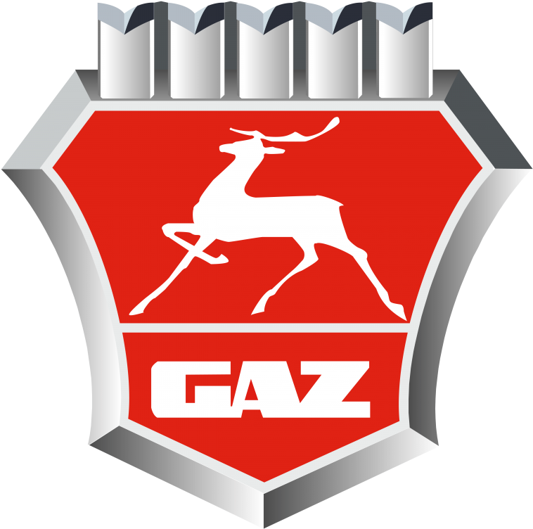 G A Z Car Logo Redand Silver