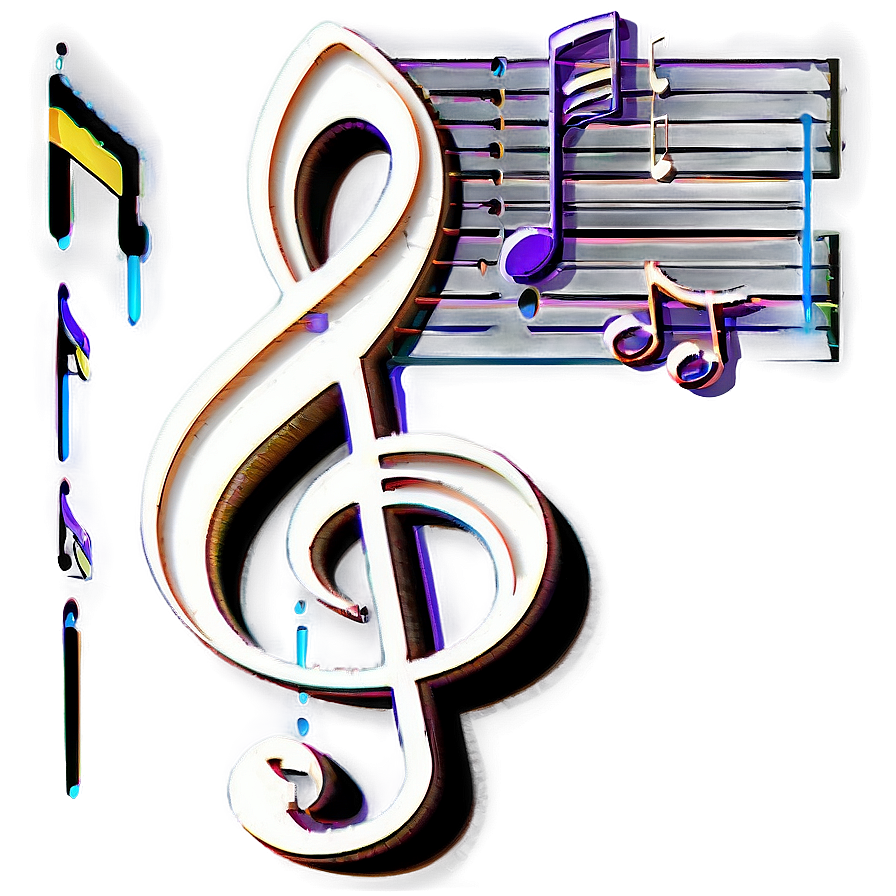 G Clef With Notes Png Onq