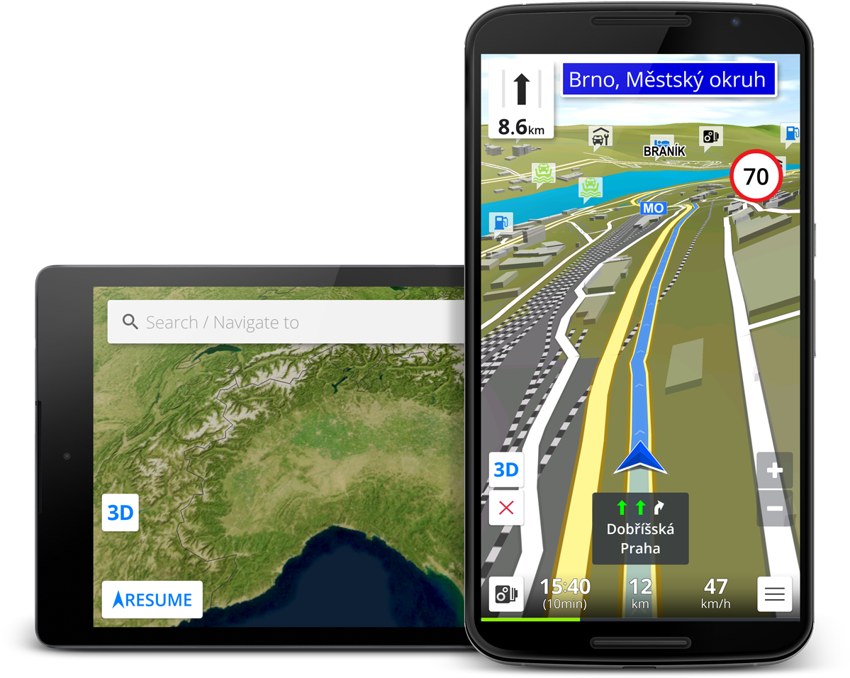 G P S Navigation Devices Displaying Mapand Route