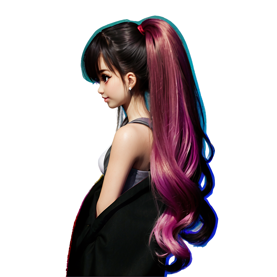 Gacha Hair Ponytail Png 06212024