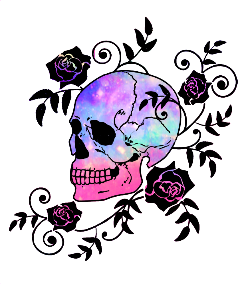 Galactic_ Skull_with_ Roses_ Artwork