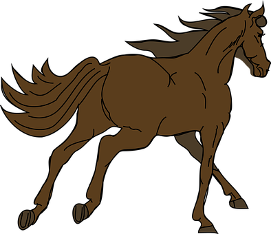 Galloping Brown Horse Silhouette