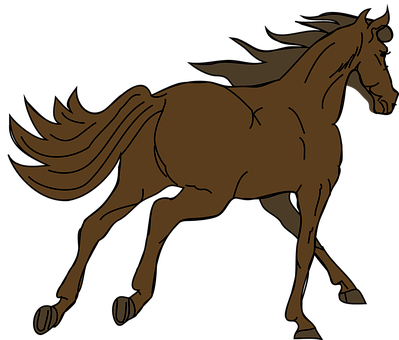 Galloping Brown Horse Silhouette