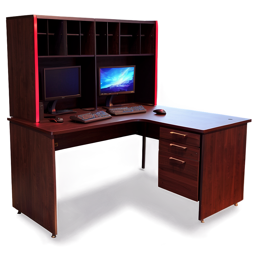 Gaming Desk With Hutch Png Bjb