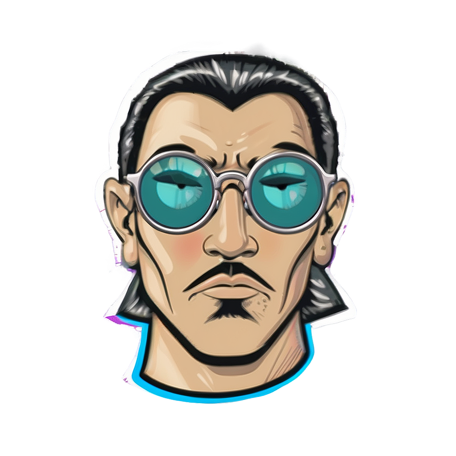 Gangster Glasses On Cartoon Character Png Rnl