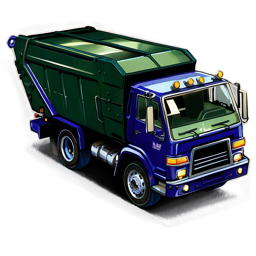 Garbage Truck At Night Png 06202024