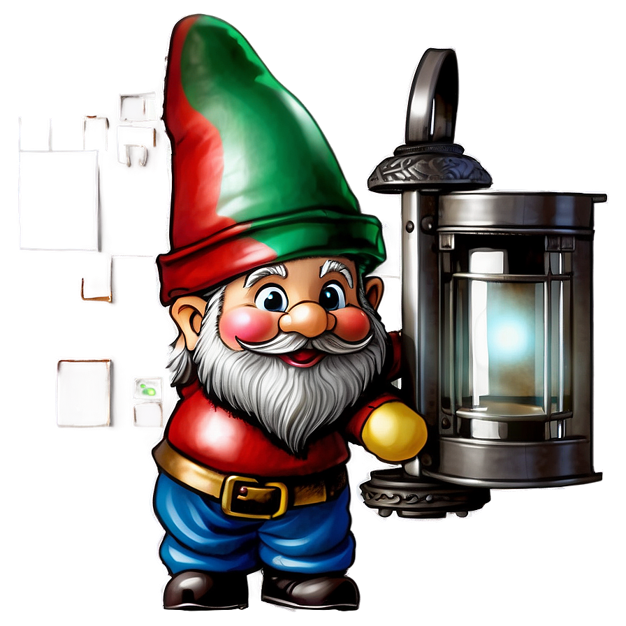 Garden Gnome With Lantern Png Umc51