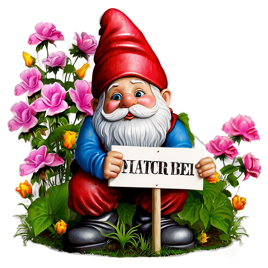 Garden Gnome With Sign Png Yiy90