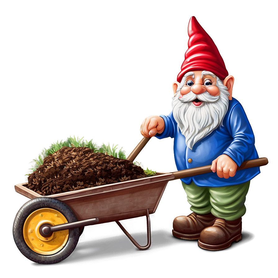 Garden Gnome With Wheelbarrow Png Pkx97