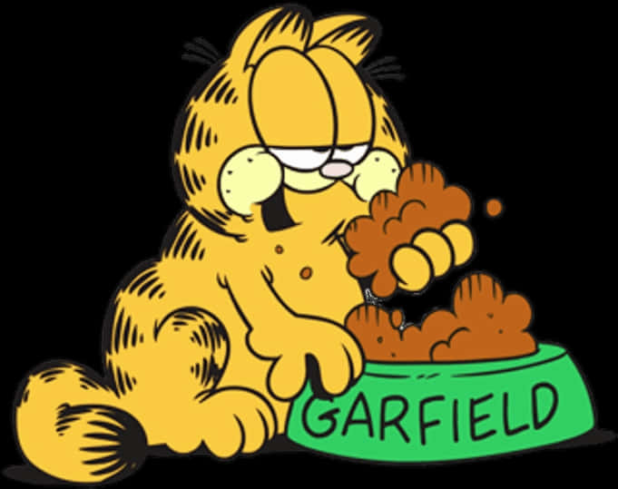 Garfield_ Eating_ From_ Bowl