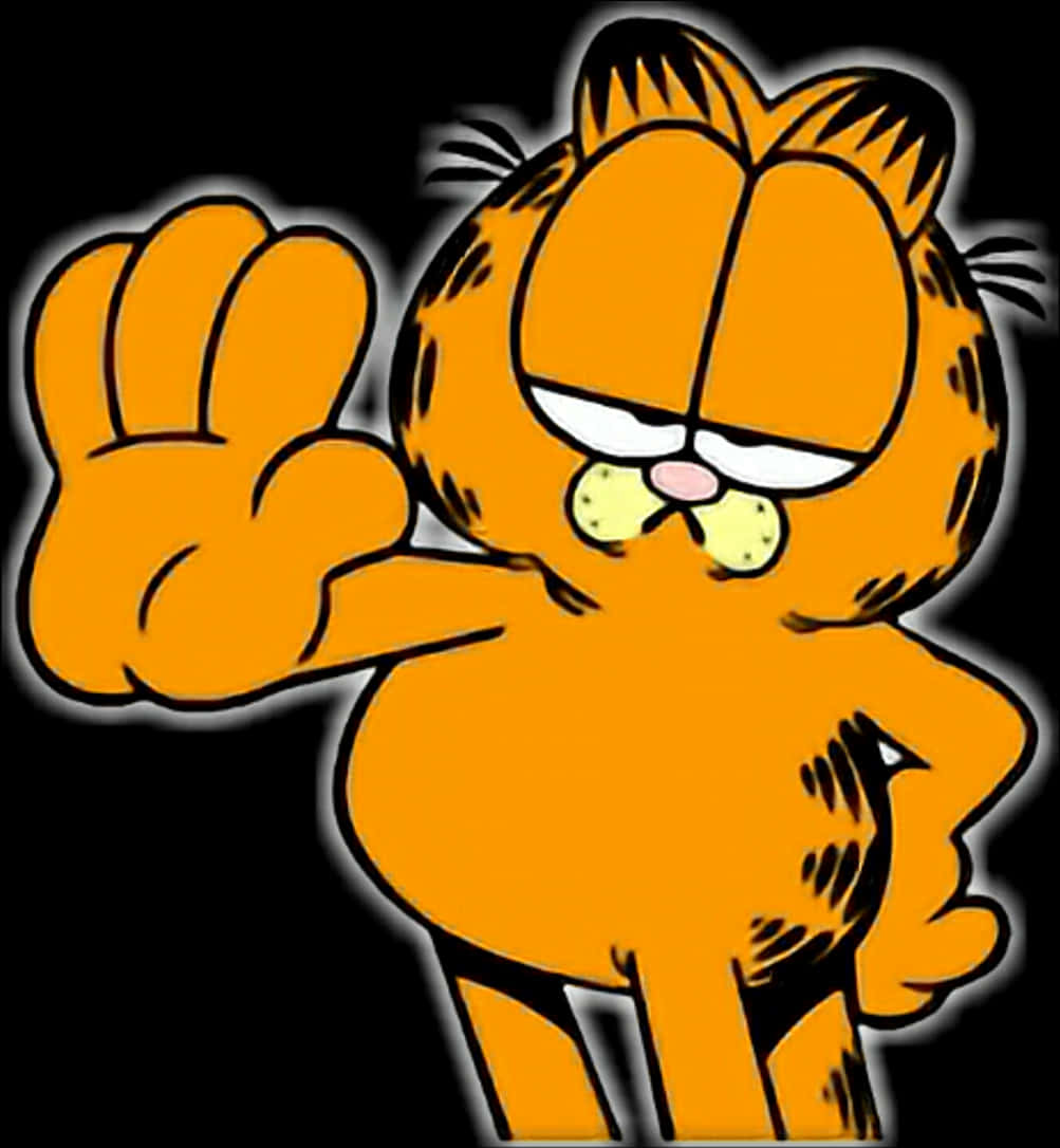 Garfield Peace Sign Gesture