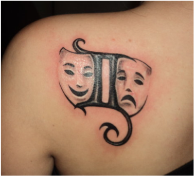 Gemini Theater Mask Tattoo