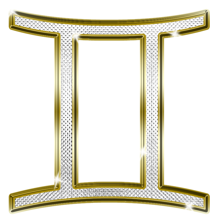 Gemini Zodiac Symbol Golden Design