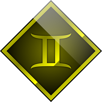 Gemini Zodiac Symbol Golden Icon