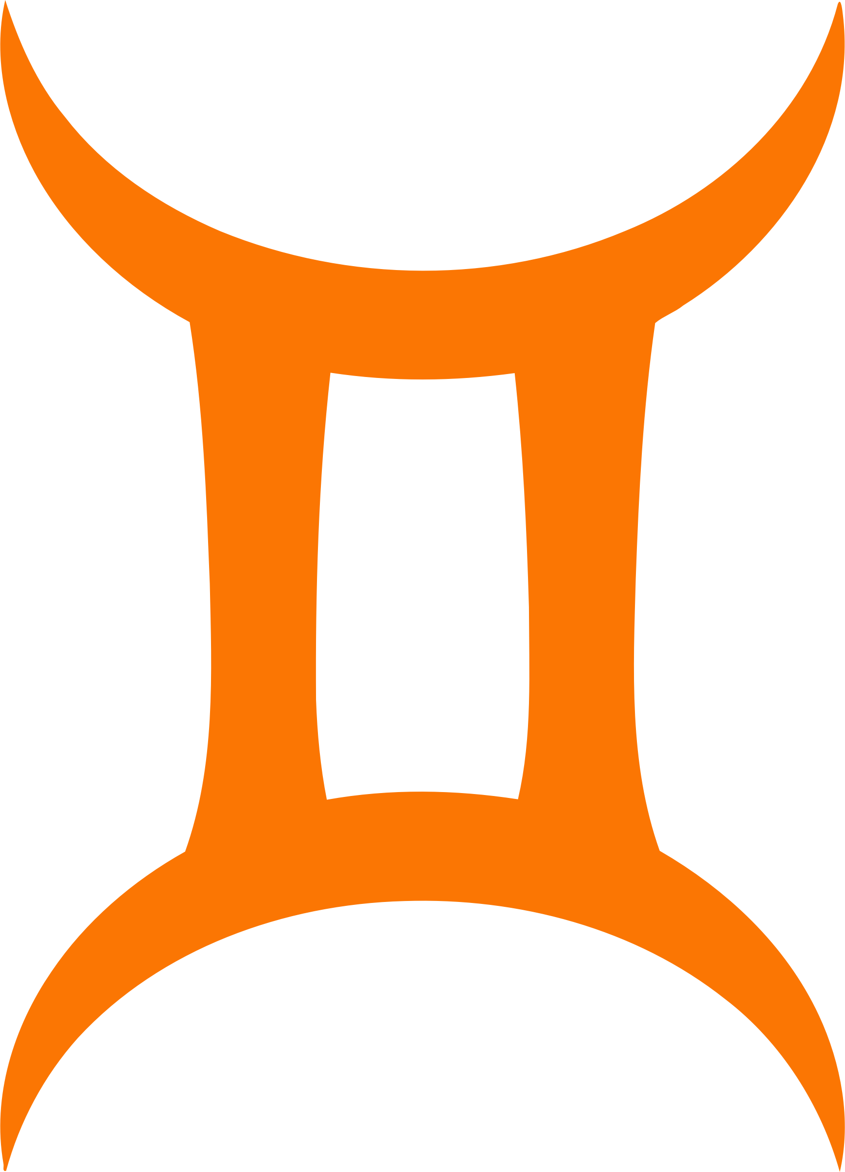 Gemini Zodiac Symbol Orange