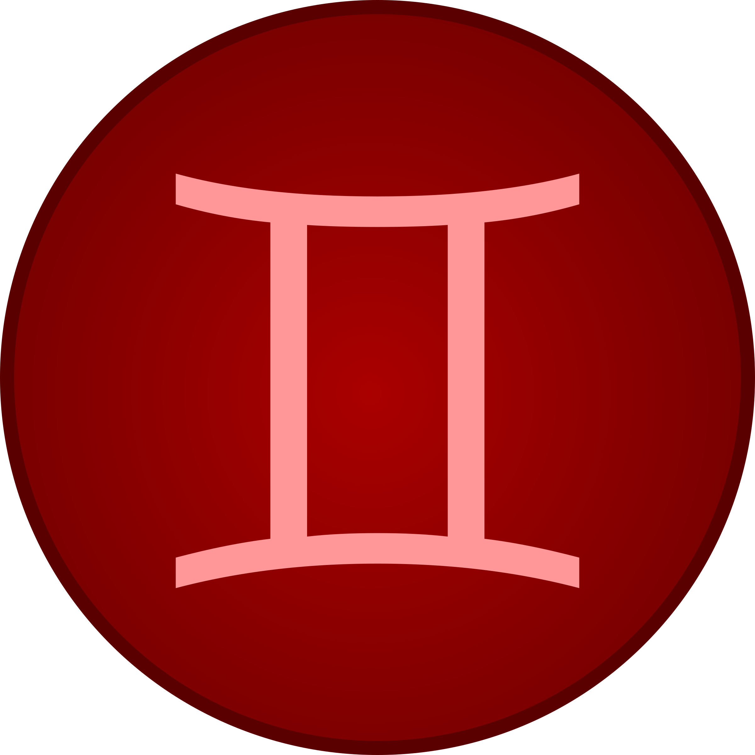 Gemini Zodiac Symbol Red Background