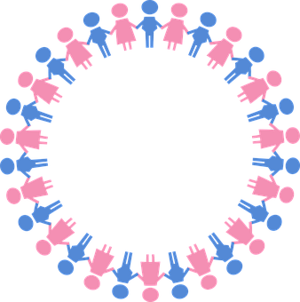 Gender Symbols Circle Graphic