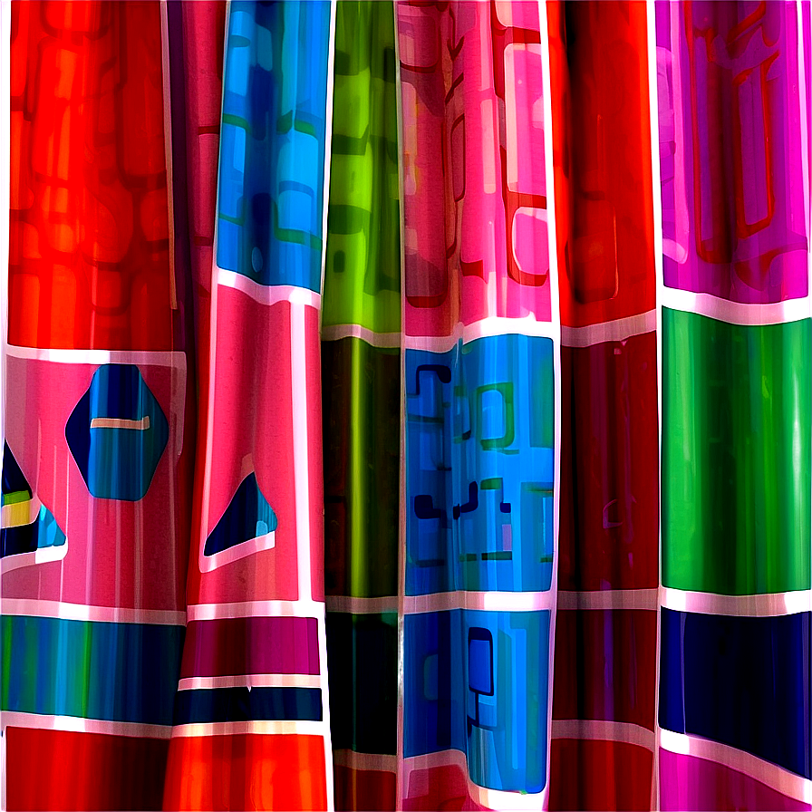 Geometric Block Curtain Png 87