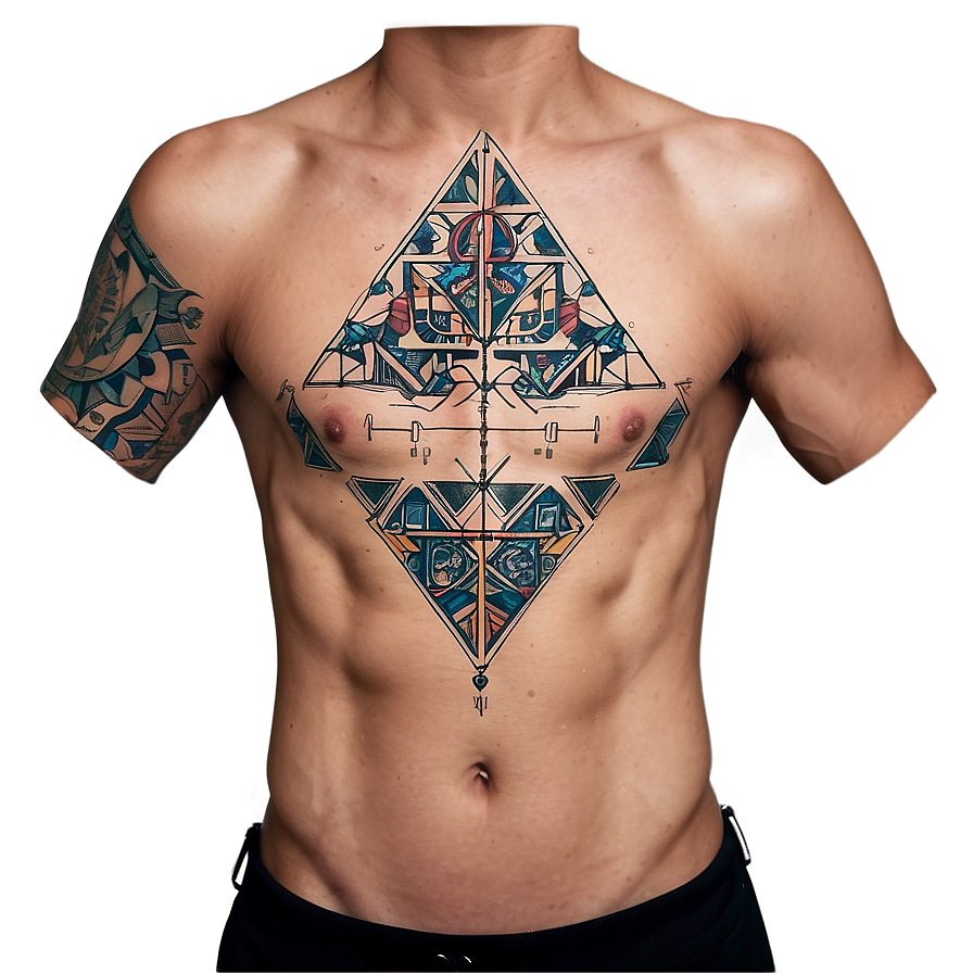 Geometric Chest Tattoo Ideas Png Lbq