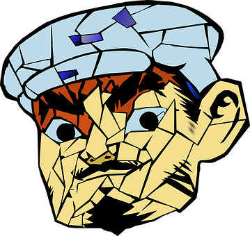 Geometric Cubist Man Portrait