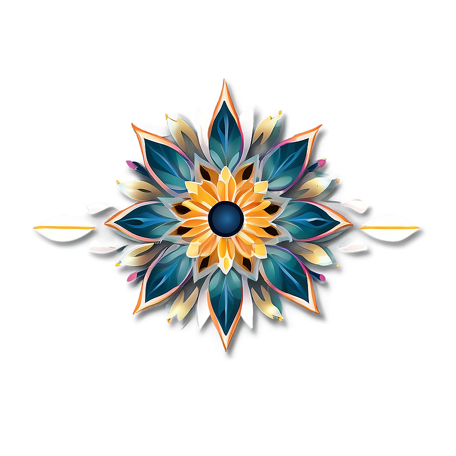 Geometric Flower Design Png 17