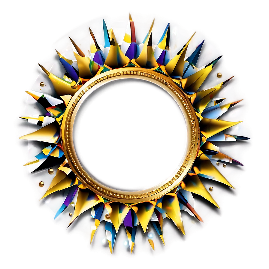 Geometric Gold Circle Frame Png Afe9