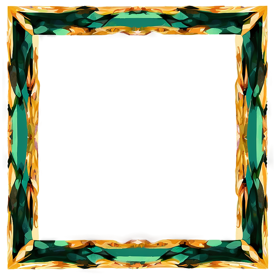 Geometric Green Frame Png Hva