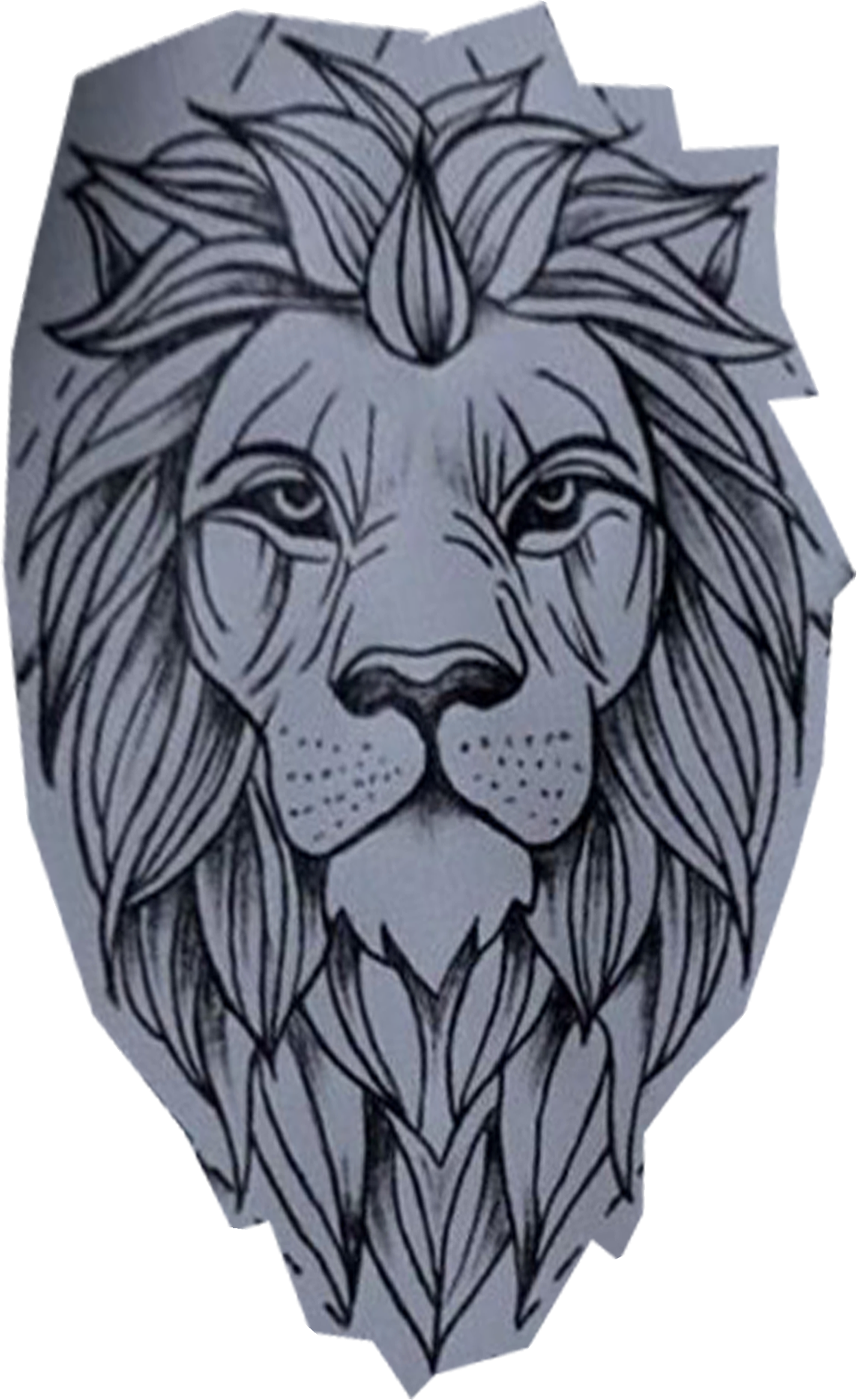 Geometric Lion Tattoo Design