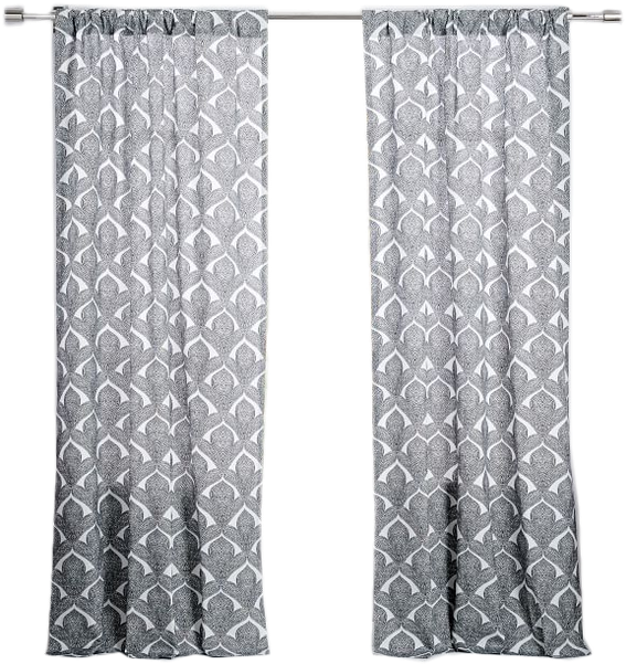 Geometric Pattern Grey Curtains