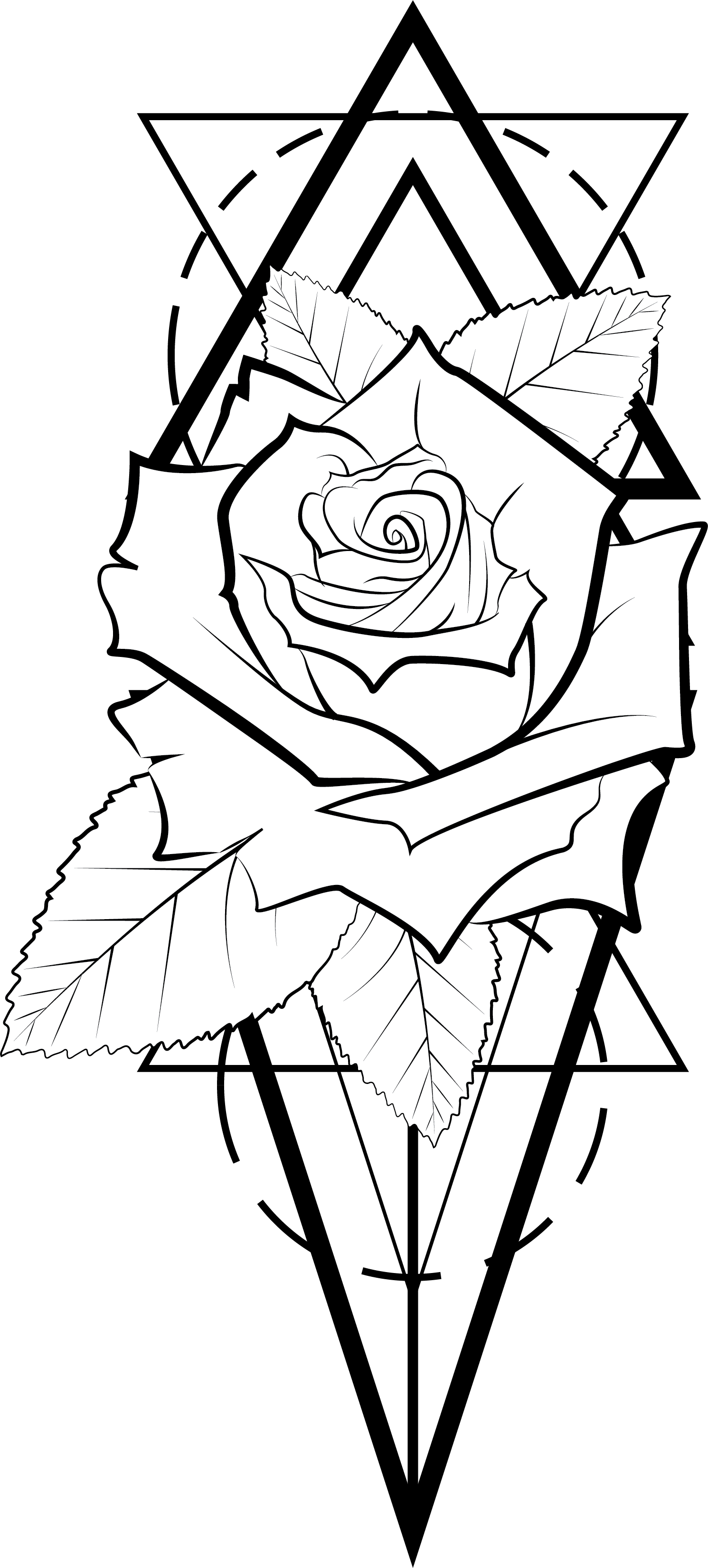 Geometric Rose Tattoo Design