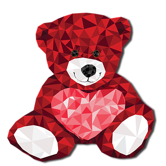 Geometric Valentine Teddy Bear