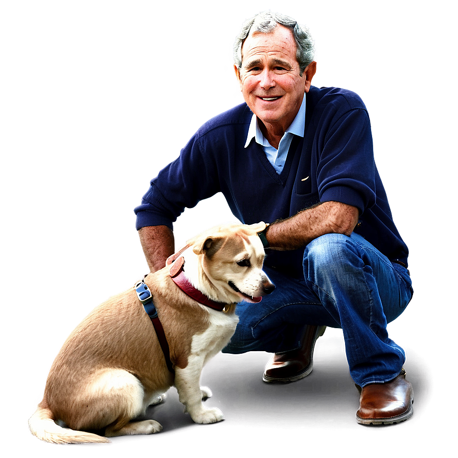 George Bush With Pets Png 13