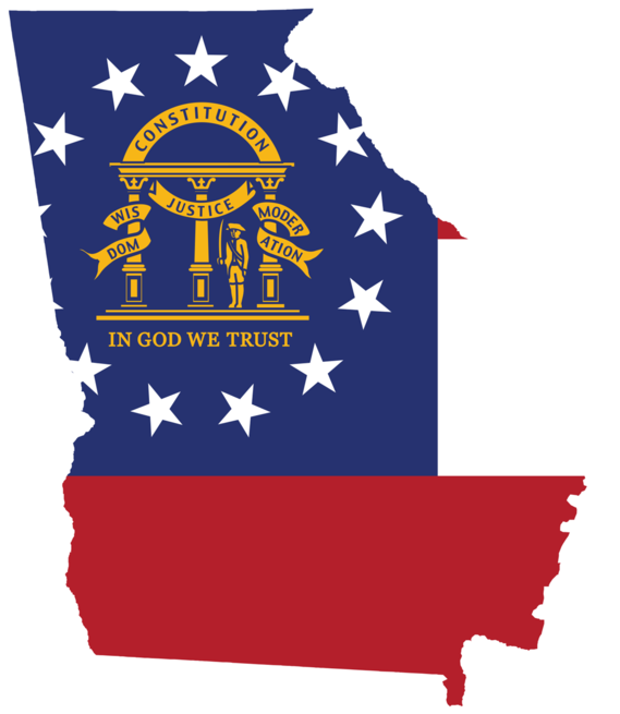 Georgia State Outlinewith Flag