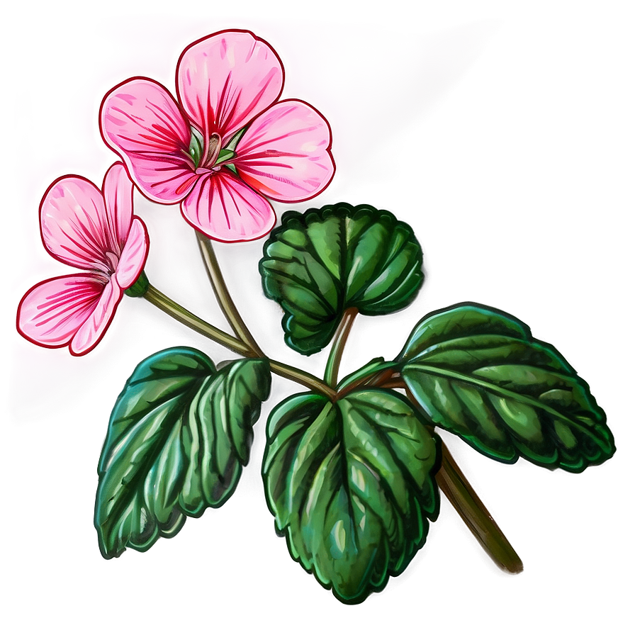 Geranium Flower Sketch Png Uxv