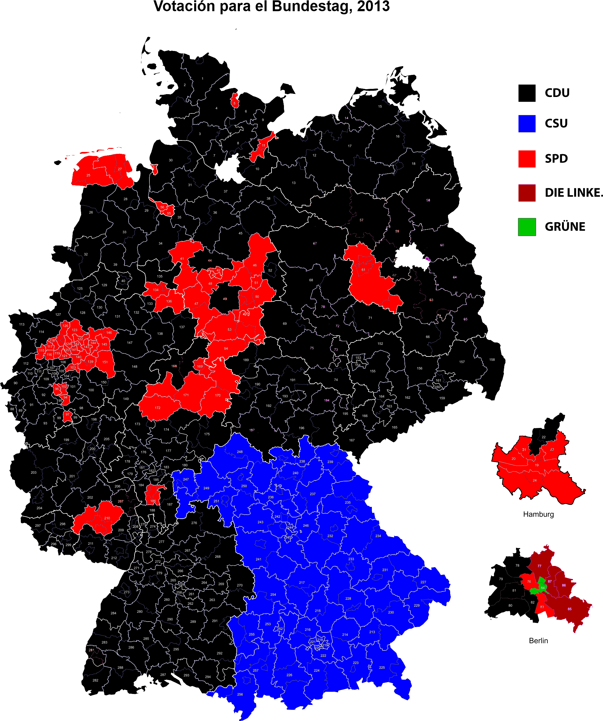 German Bundestag Election Map2013