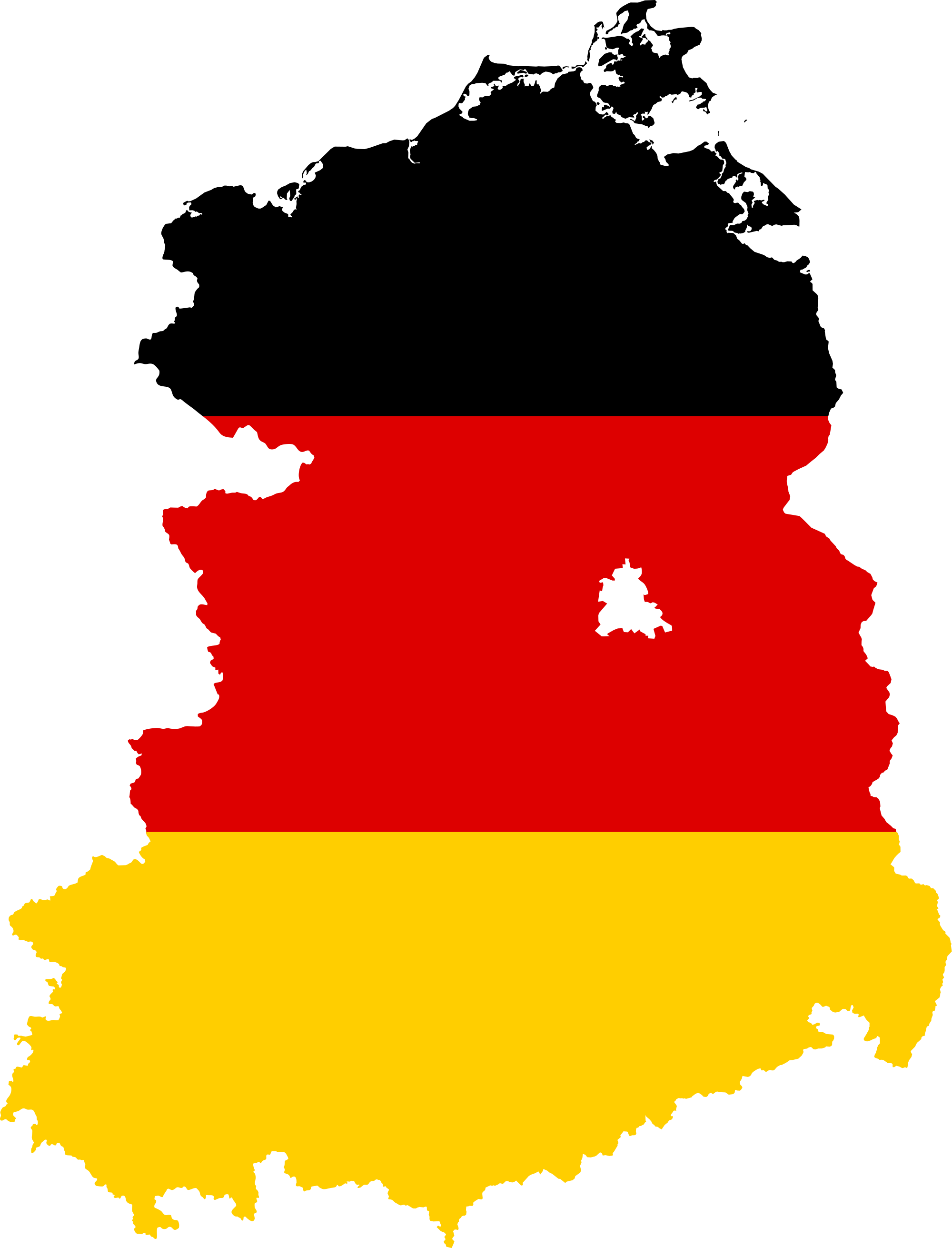 Germany Flag Map Outline