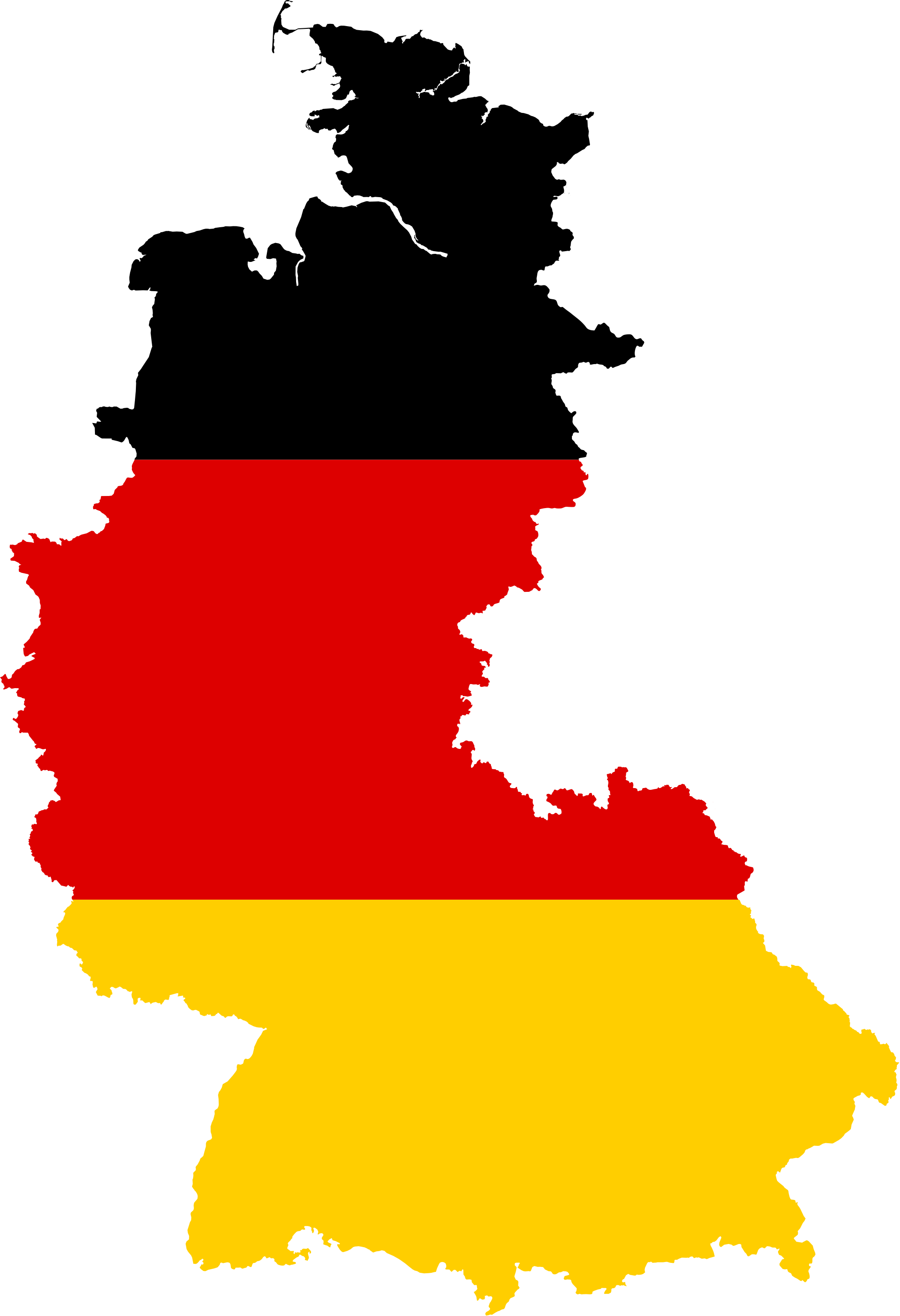 Germany Flag Map Silhouette