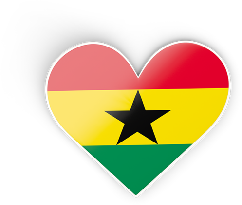 Ghana Love Heart Flag Graphic