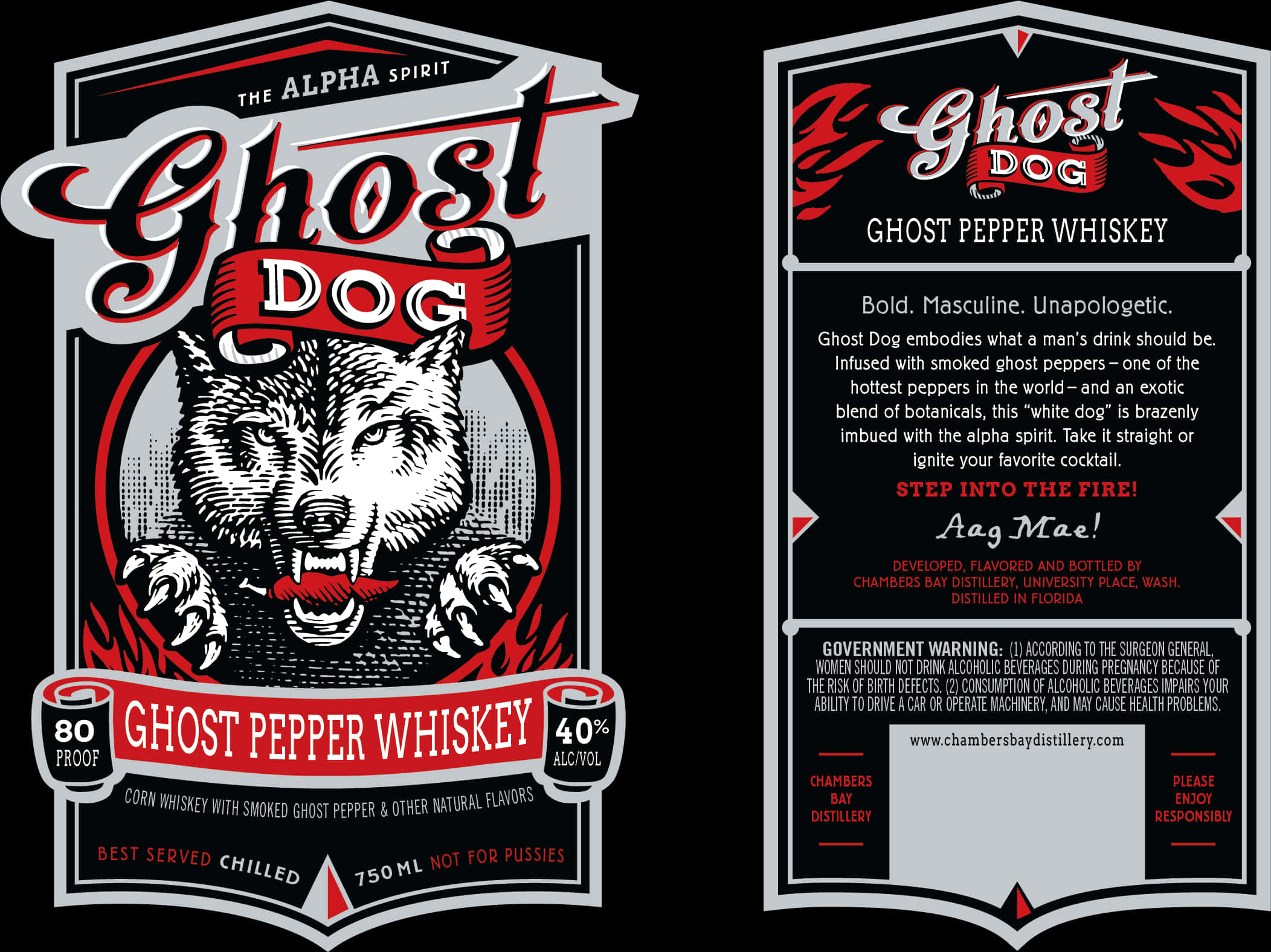 Ghost Dog Pepper Whiskey Label