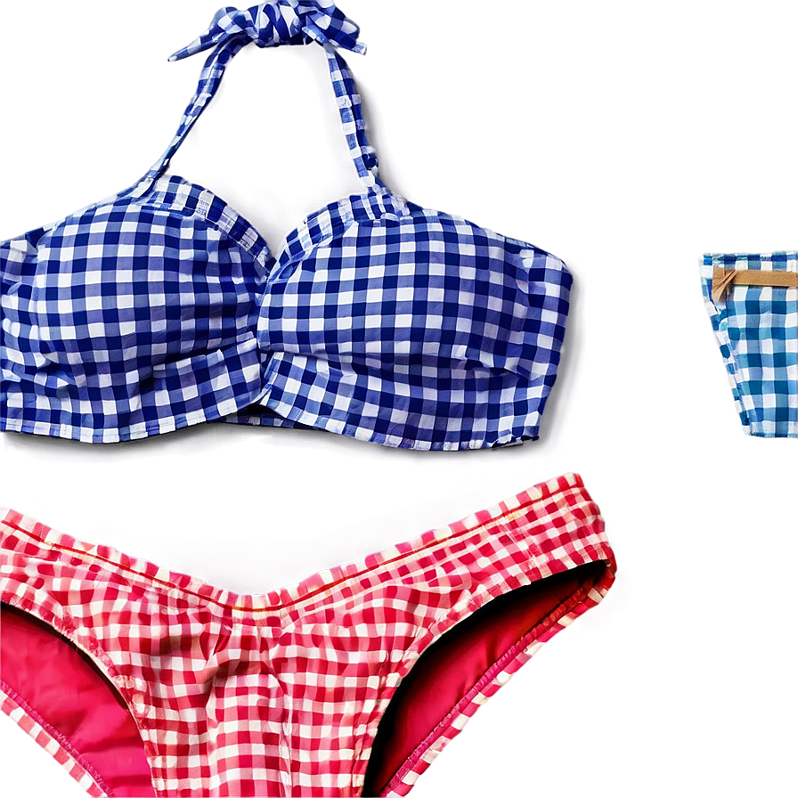 Gingham Bikini Top Png 97