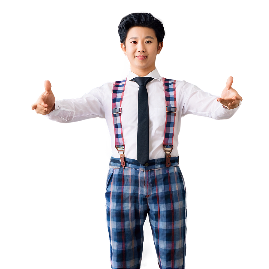 Gingham Suspenders Png 7