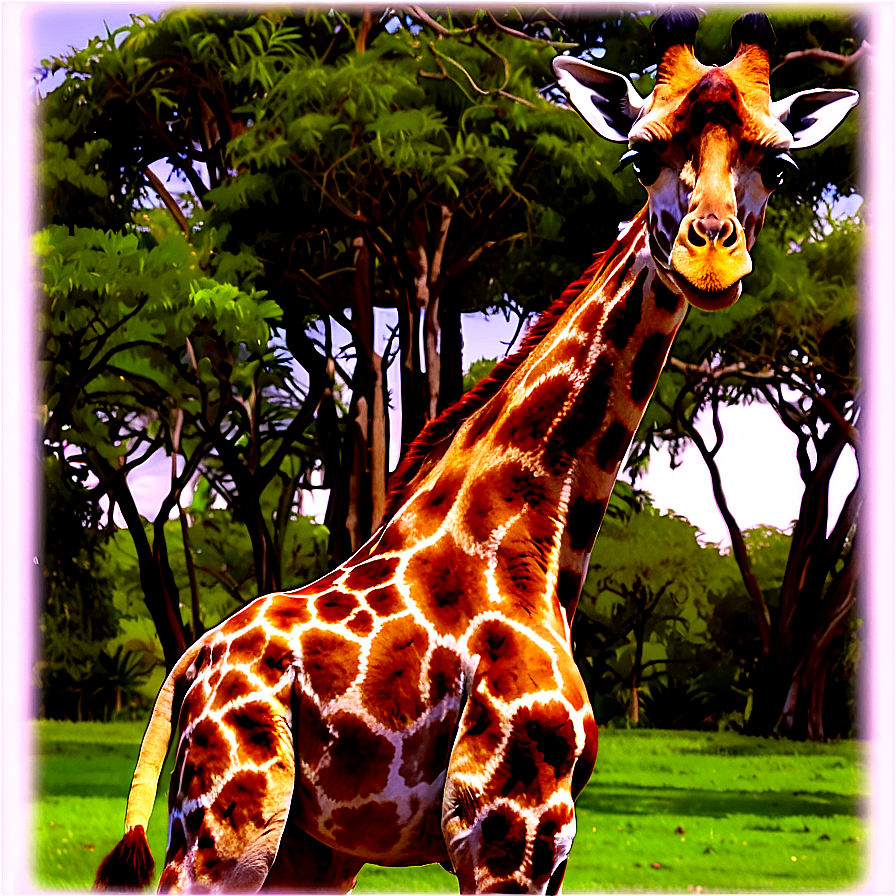 Giraffe Amongst The Trees Png Mxm