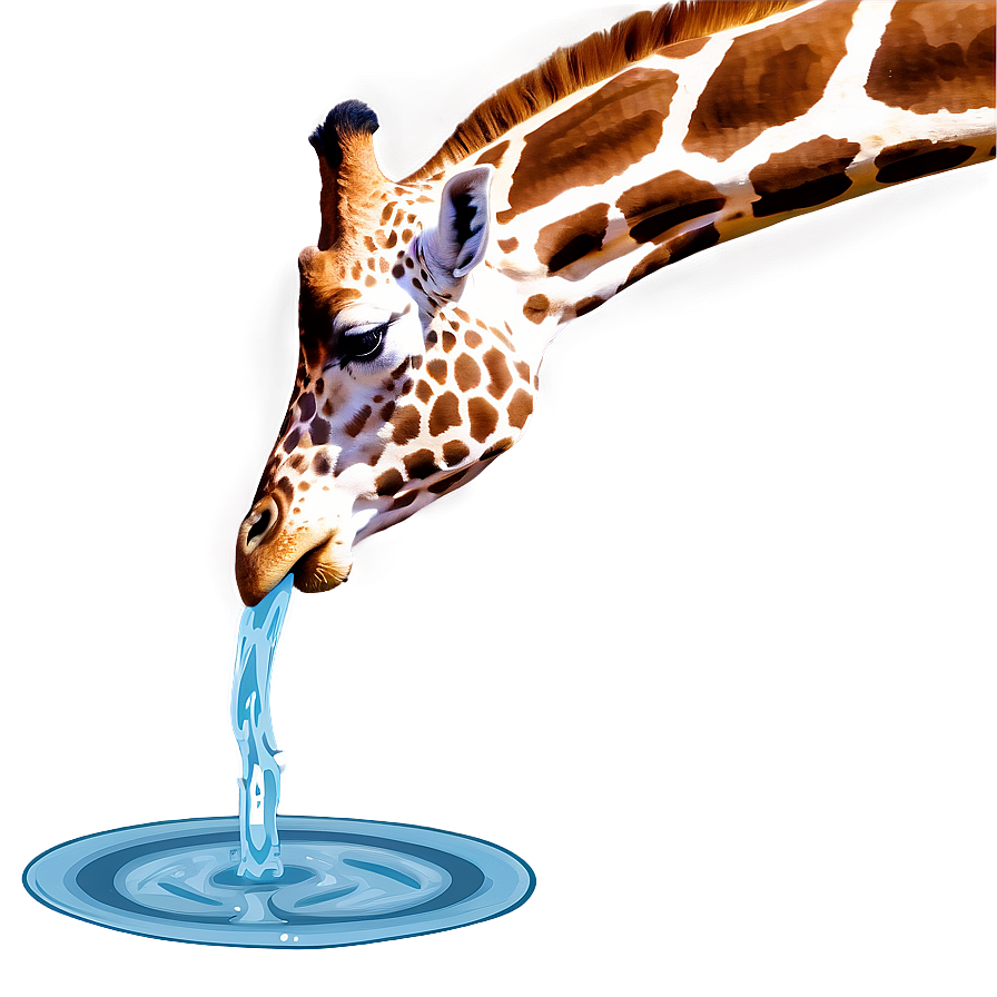 Giraffe Drinking Water Png Jnb14