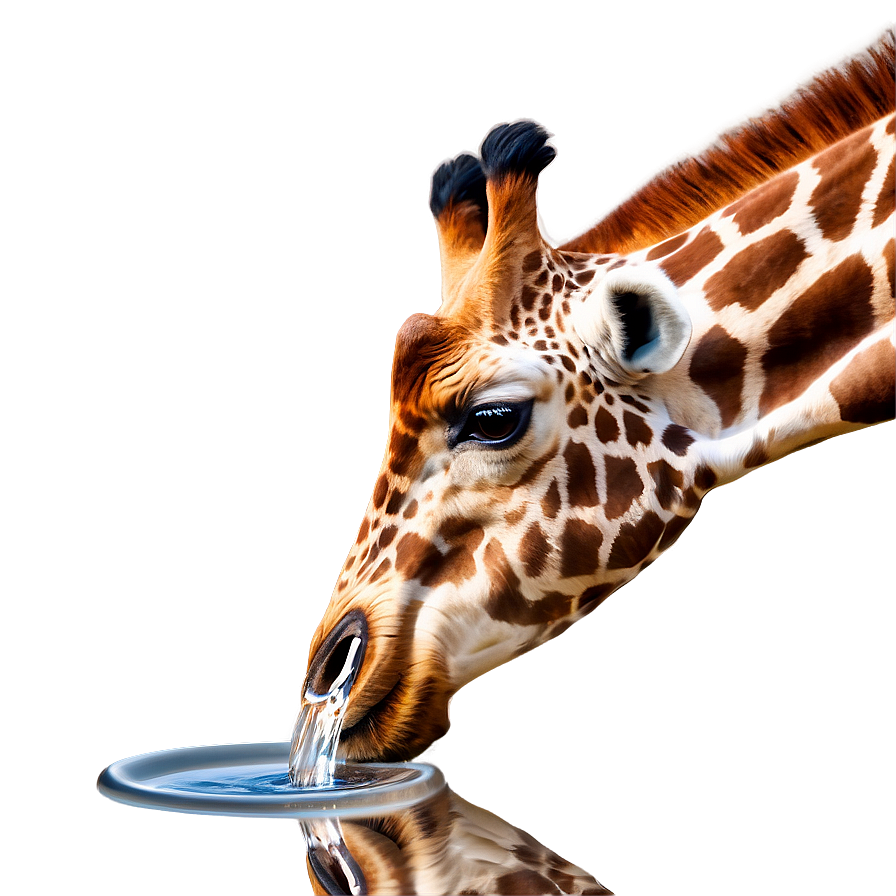 Giraffe Drinking Water Png Lcs43