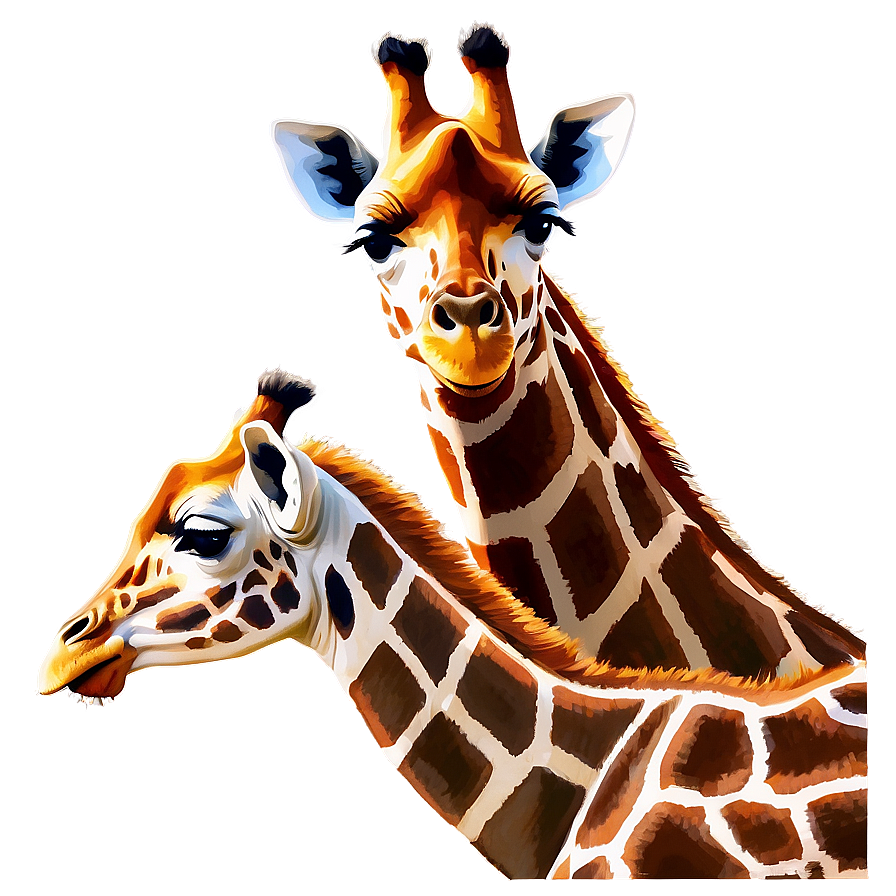 Giraffe Family Sunset Png Efu66